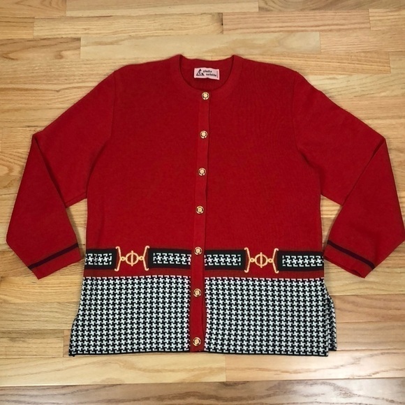 Giulio Saletta red holiday cardigan sweater - Picture 11 of 11